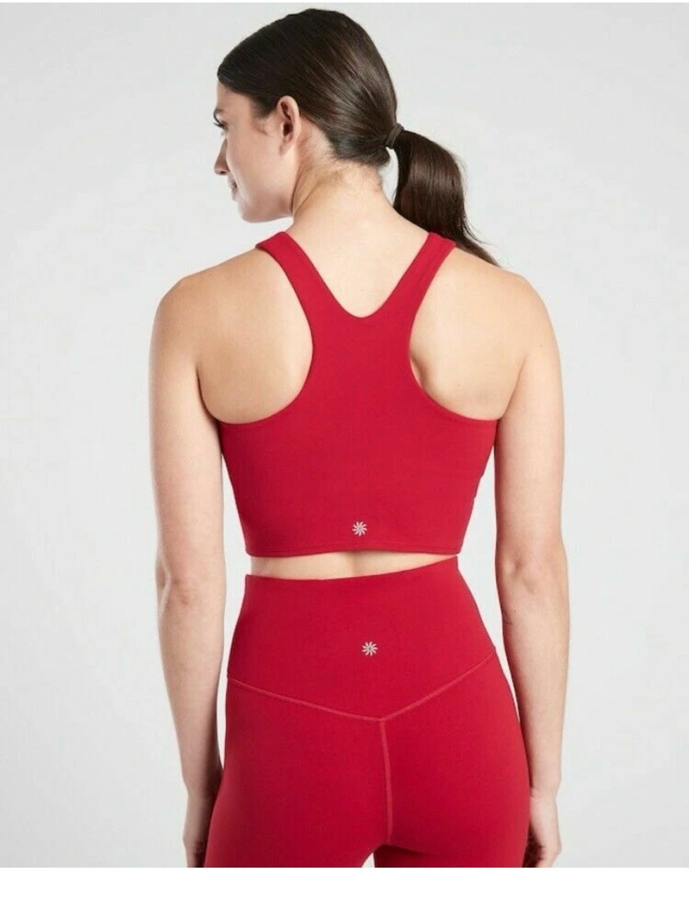 Athleta Red Racerback Seamless Sports Bra